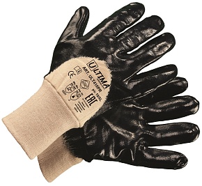 Перчатки ULT410PR с нитриловым покрытием, манжета, полуобливные Premium