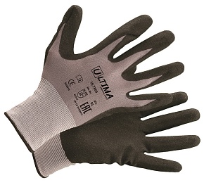 Перчатки ULT800 из смесовой пряжи с покрытием ладони и кончиков пальцев из полимерполиуретана ULTIMA®