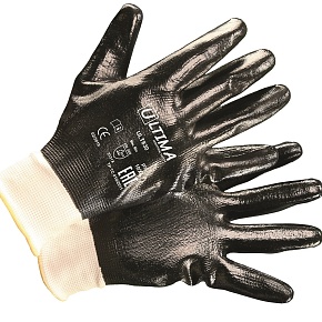 Перчатки ULT830 нейлоновые с полным нитриловым покрытием ULTIMA®