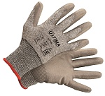 Перчатки ULT705 из специального порезостойкого волокна (защита 5) с полиуретановым покрытием 